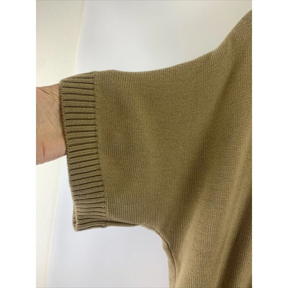 BOGO Boden Tunic Cardigan Wool Sweater Short Sleeve Button Pockets Tan Womens 18